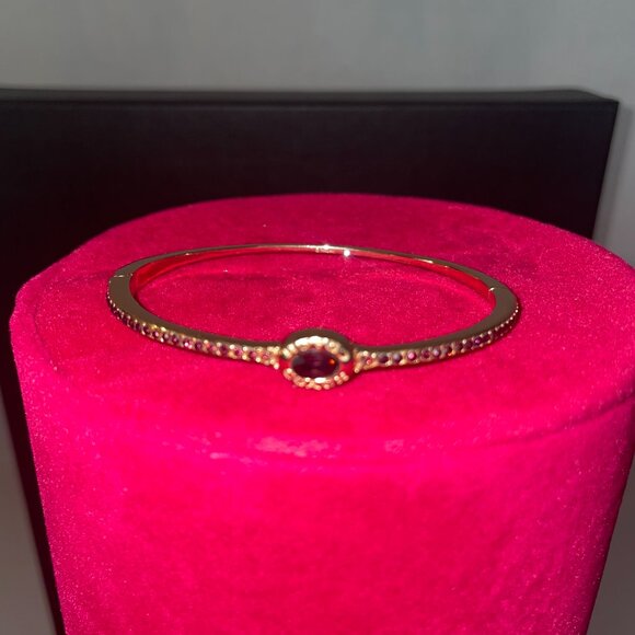 COACH Signature Logo Pave Hinged Bangle Bracelet - Picture 2 of 5